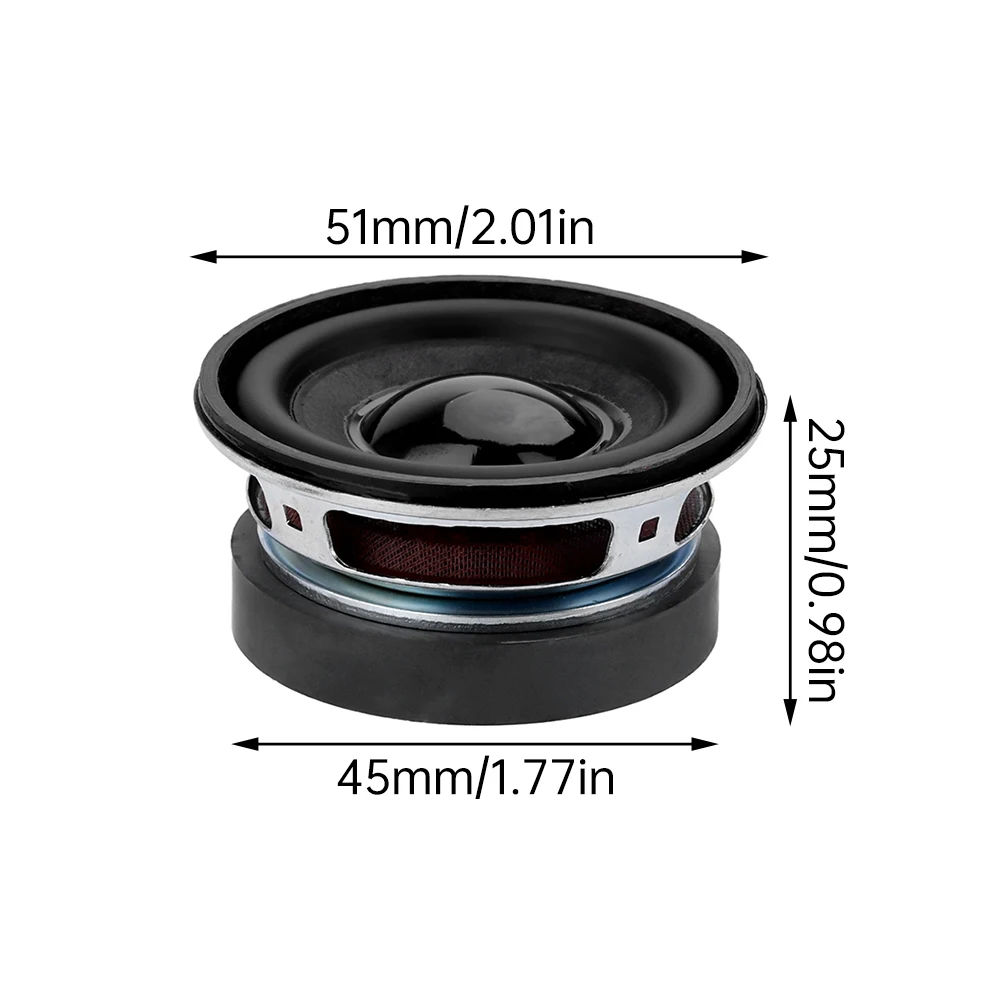 2 Inch 5W 4&Omega; Full-frequency Speaker 52MM Circular Mini Speaker Sound Amplifier Digital Electronic Products 0.25-20KHz Horn