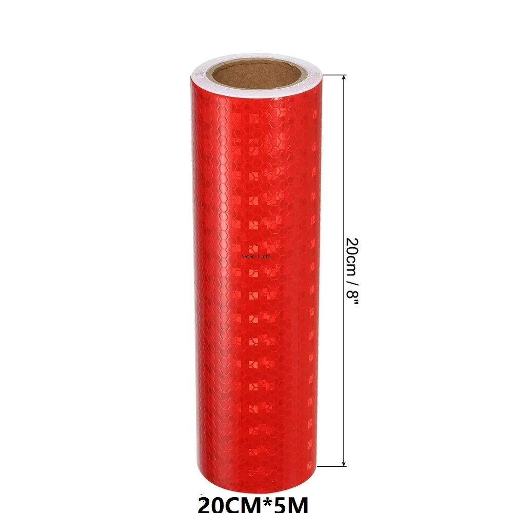 Red Shining Stars Reflective Safety Tape - Waterproof Adhesive Warning Strip
