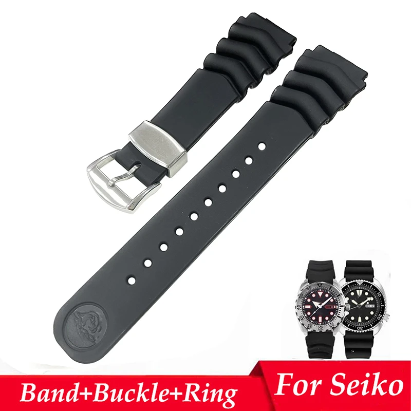 Resin Strap+Metal Keeper Holder Ring Steel Clasp for Seiko Prospex SPR009  SKX007 Waterproof Diver Sport Watch Band 20mm 22mm| | - AliExpress