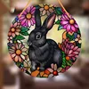 Easter Rabbit Stained Acrylic Suncatcher Window Flowers Home Wall Hanging Living Room Ornament Hand-Painted Panel Door 4
