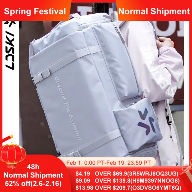 LDSKI 대용량 방수 스키 배낭, 건식 습식 분리 행잉 스키 보관 부츠, 헬멧 의류 스노우보드 가방, 45L, 55L