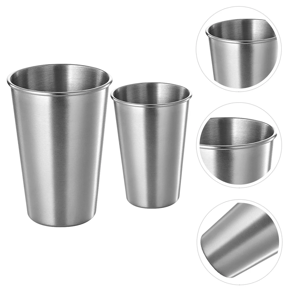 2Pcs Stainless Steel Beer Cups Broken resistant Beer Cups Durable Home