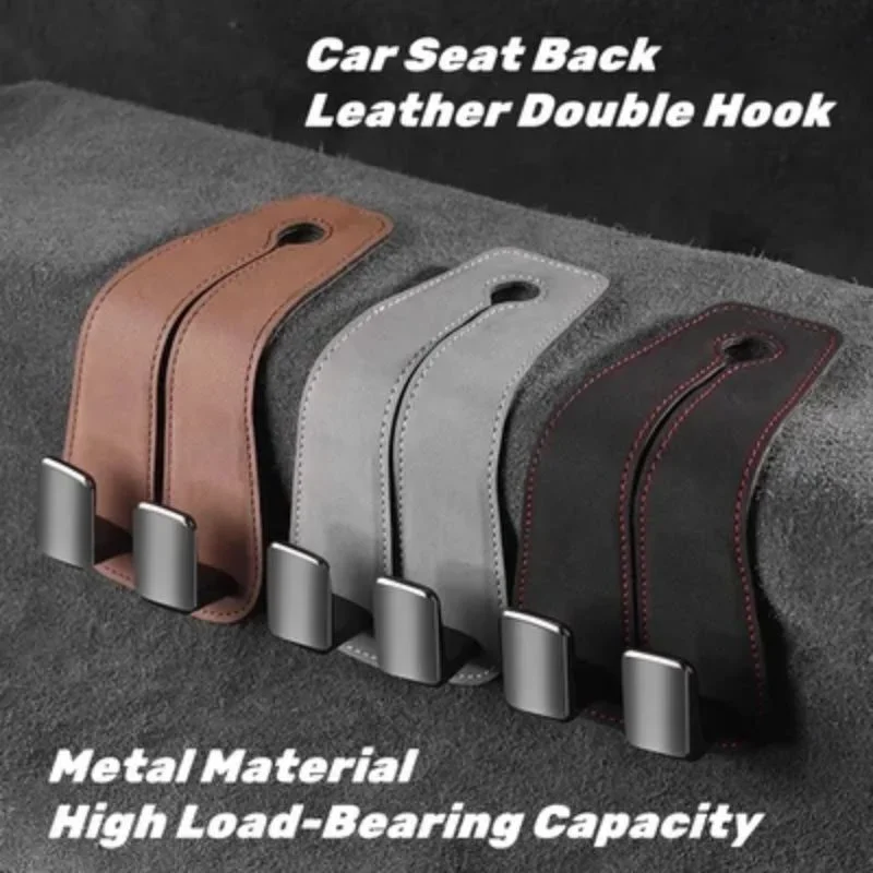 

Car Seat Back Double Hook Split Flip Fur Metal Double Hooks Back Hidden Car Rear Car Hooks Car Accessories Bag Hooks