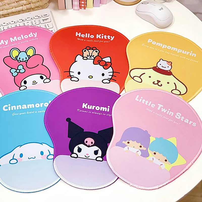 

Милые аксессуары для Sanrio, дизайнерский нескользящий коврик с котенком, мультяшный игровой Офисный Компьютерный Настольный коврик, милый коврик для мыши