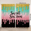 2pcs, spring summer Curtains Sweet sixteenth birthday Semi-Sheer Curtains Polyester Woven Room Decor for Living Room, Bedroom & 3