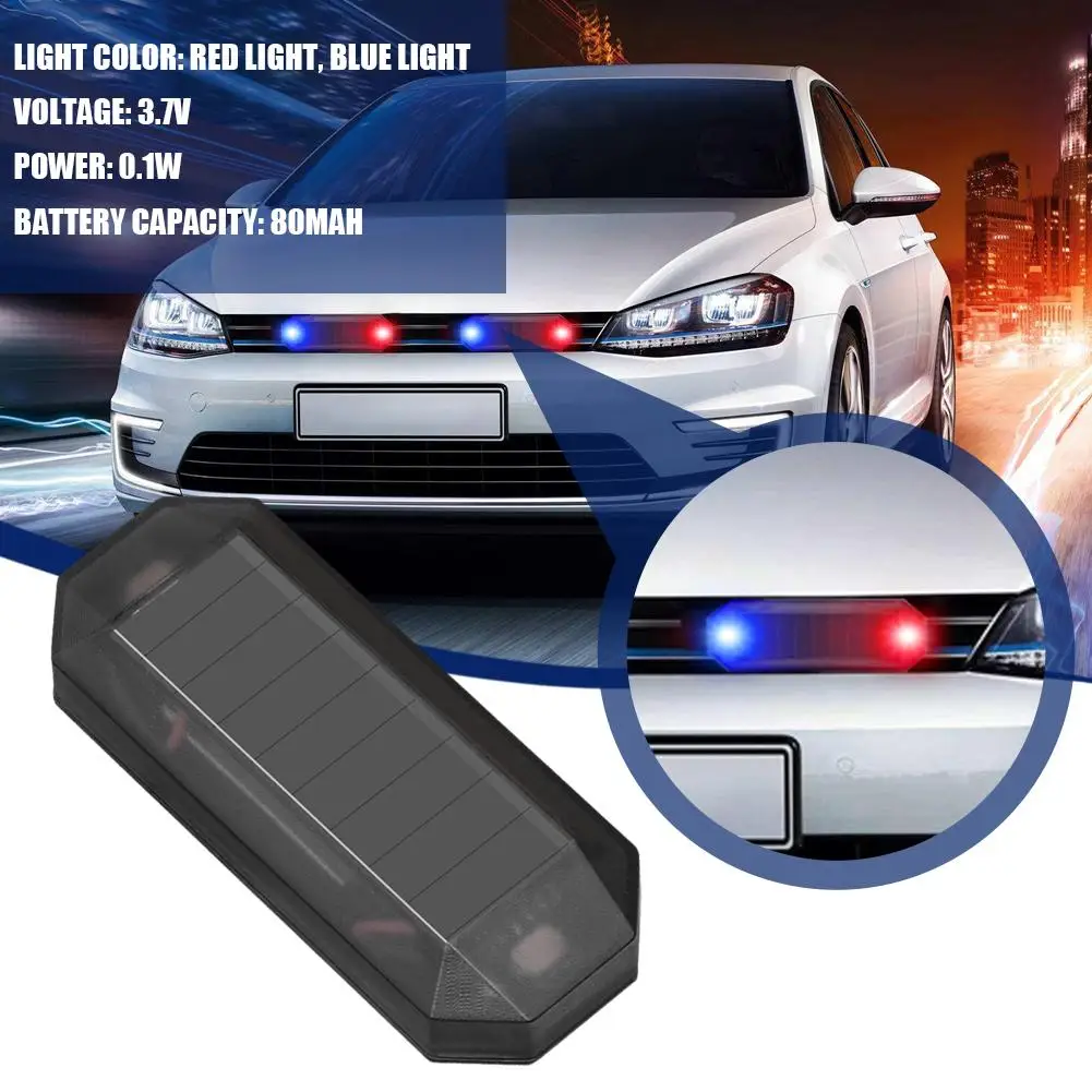 

Car Solar LED Mini Warning Light Night Ride For Motorcycle Electric Vehicle Bicycle Tail Light Anti-rear Strobe Warning Lig H8L2