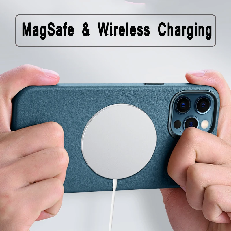 High Quality Original Magnetic Wireless Charging Cover For iPhone 13 Pro Max 12 Mini Magsafe PU Leather Case For Apple 13 11 12 best buy magsafe charger