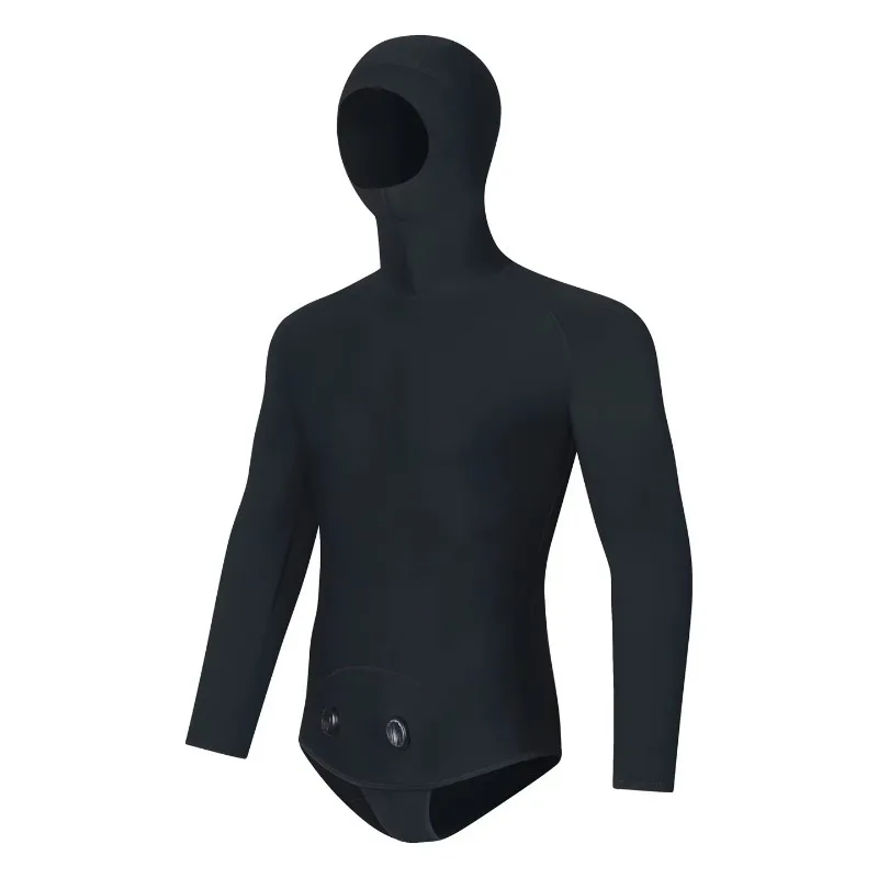 Winter 3MM Neoprene Hooded Wetsuit Men Two Pieces Separate Set Diving Suit Scuba Spearfishing Surfing Deepwater Thermal Swimsuit