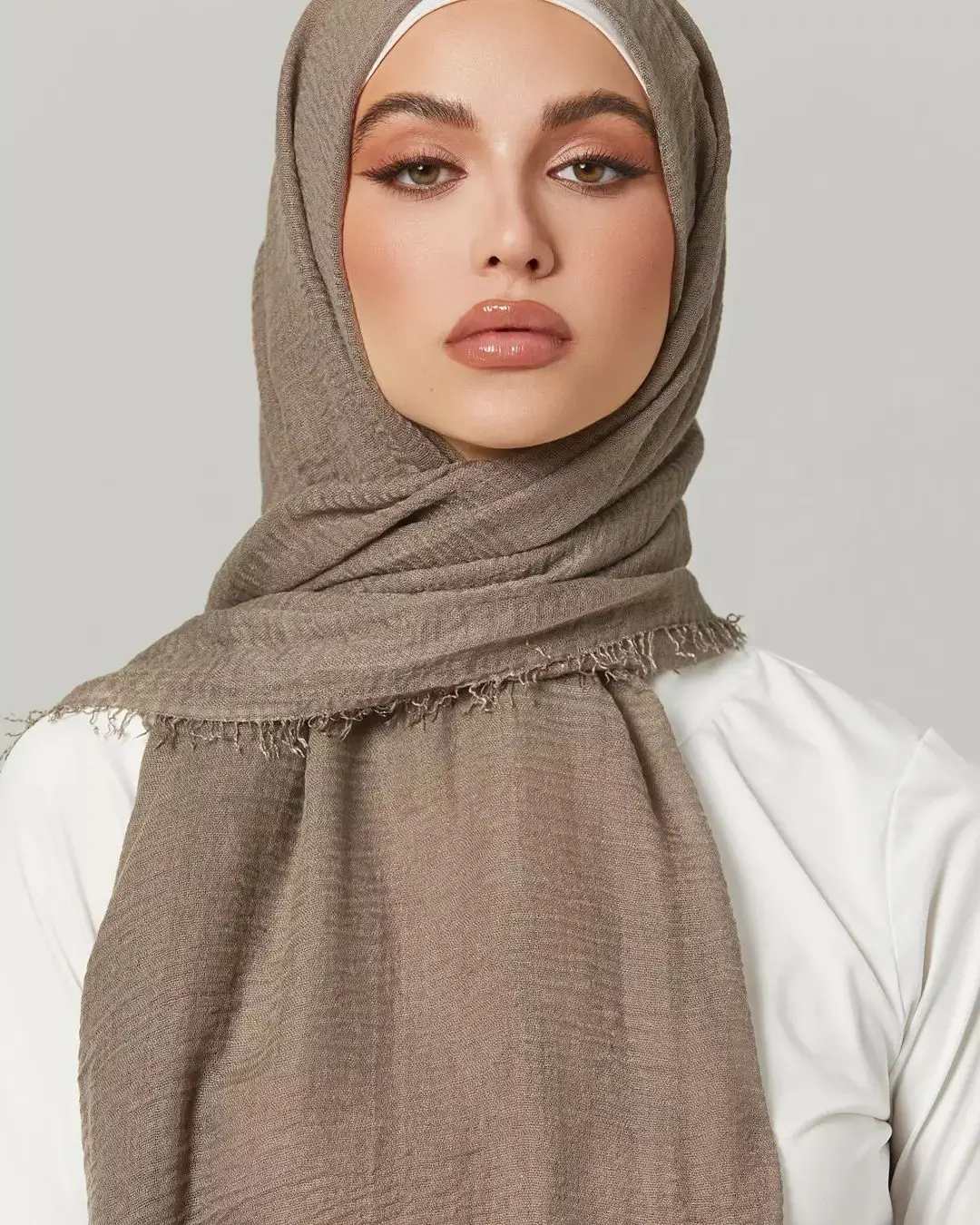 Cotton Crinkle Hijab Plain Soft Lightweight Headscarf Crinkle