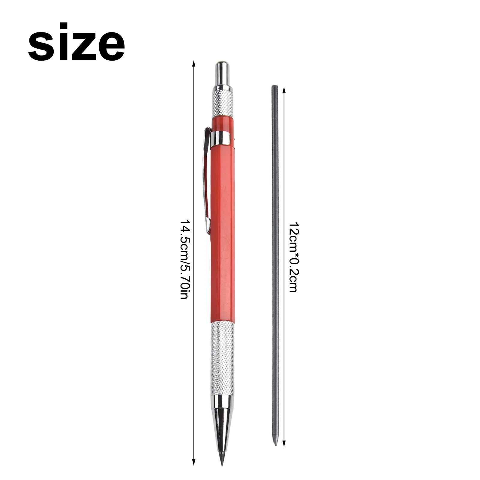 Welders Pencil With 12PCS Silver Streak Refills Metal Marker Mechanical For Steel Welding Sheet Metal Engraving Supplies