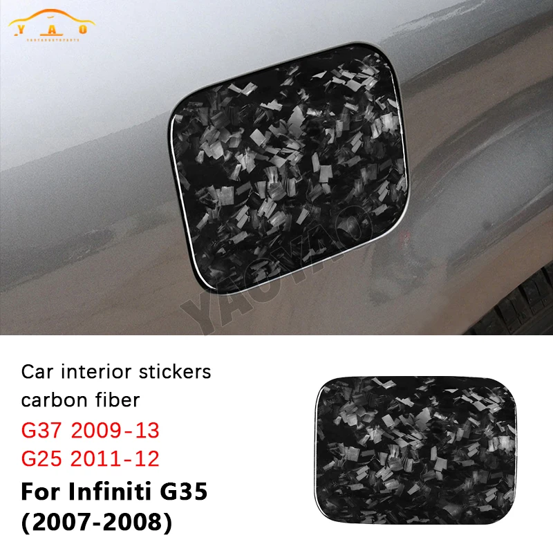 

Forged Carbon Fiber Fuel Tank Cover Panel Trim Car Decoration Accessories Sticker For Infiniti G37 2008-2013 G35 07-08 G25 11-1