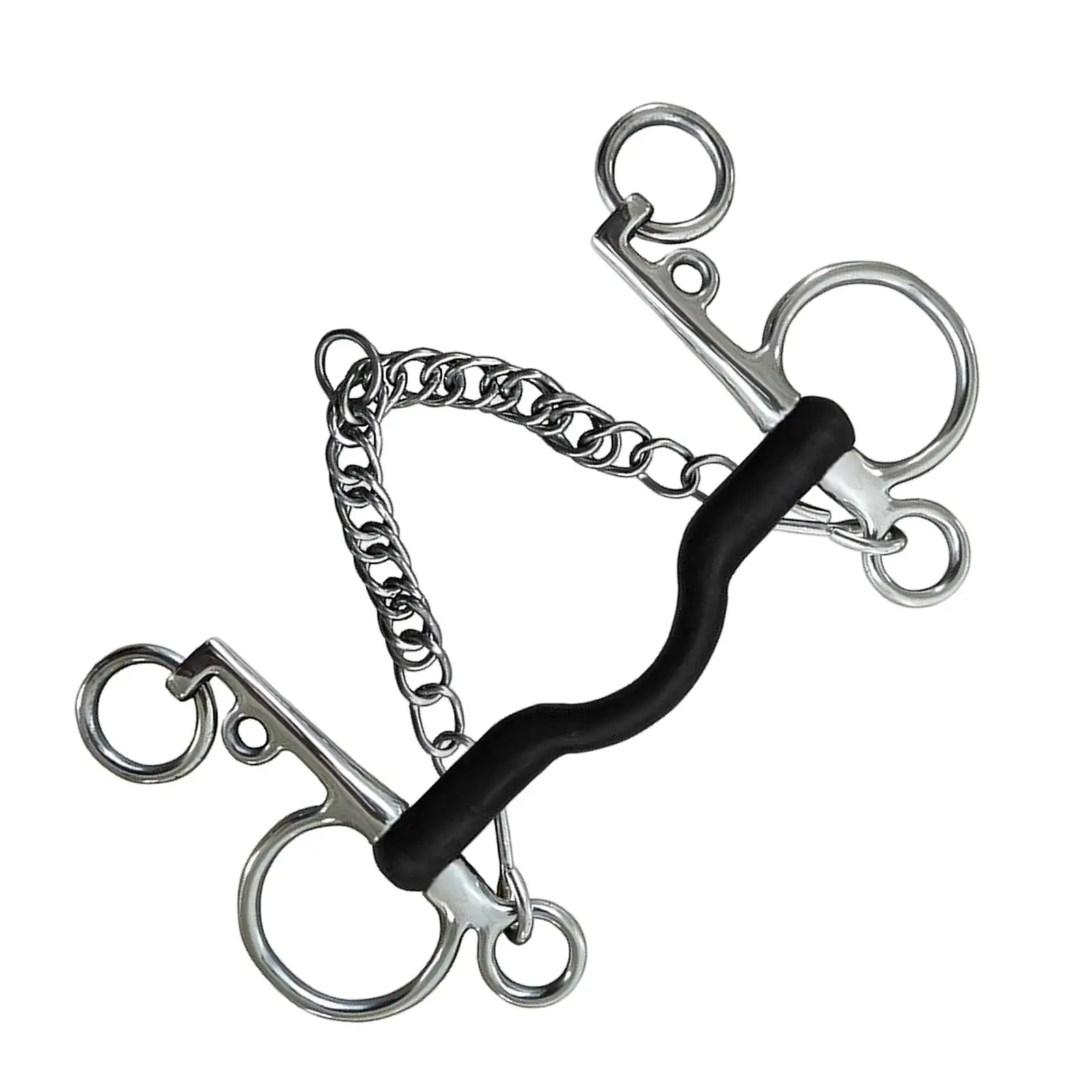 Durable Horse Bit, with Curb Hooks Chain Horse Bit, Harness, for Equestrian Horse Chewing 2