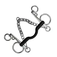 Durable Horse Bit, with Curb Hooks Chain Horse Bit, Harness, for Equestrian Horse Chewing 2
