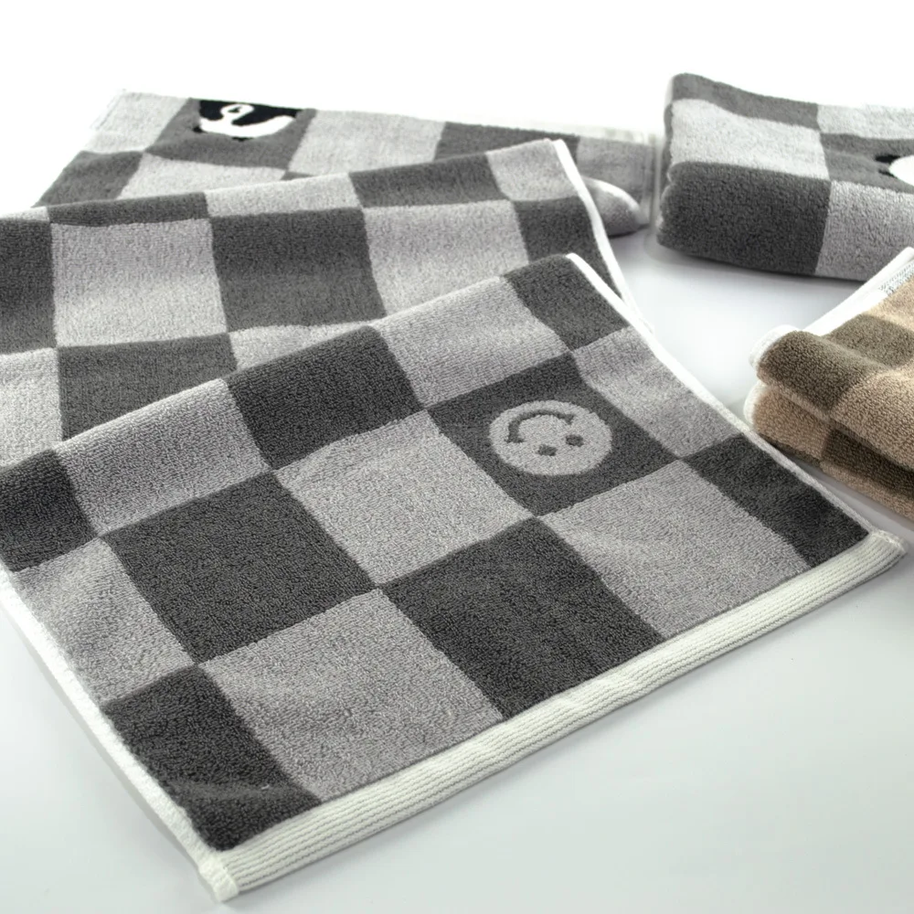Cotton Face Towel Thickened 32 Strand Adult Towel Panda Grid Super Absorbent Household Pure Thickened Towel Ultimate Strand
