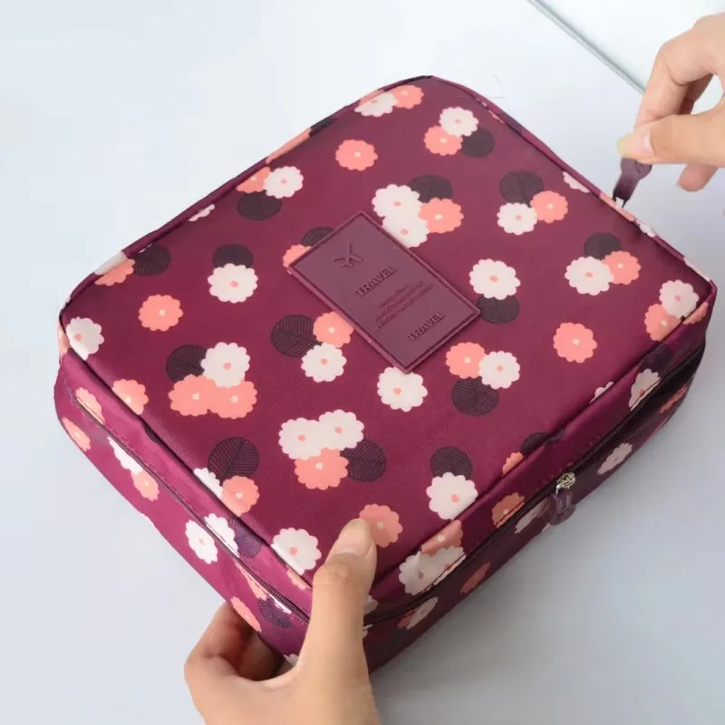 Travel Organizer Women Portable Toiletries Organizer Cosmetic Bag Girls Multiple Compartments Waterproof Make Up Storage