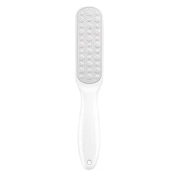 Premium Stainless Steel Double-Sided Foot File for Professional Pedicure and Callus Removal (White)