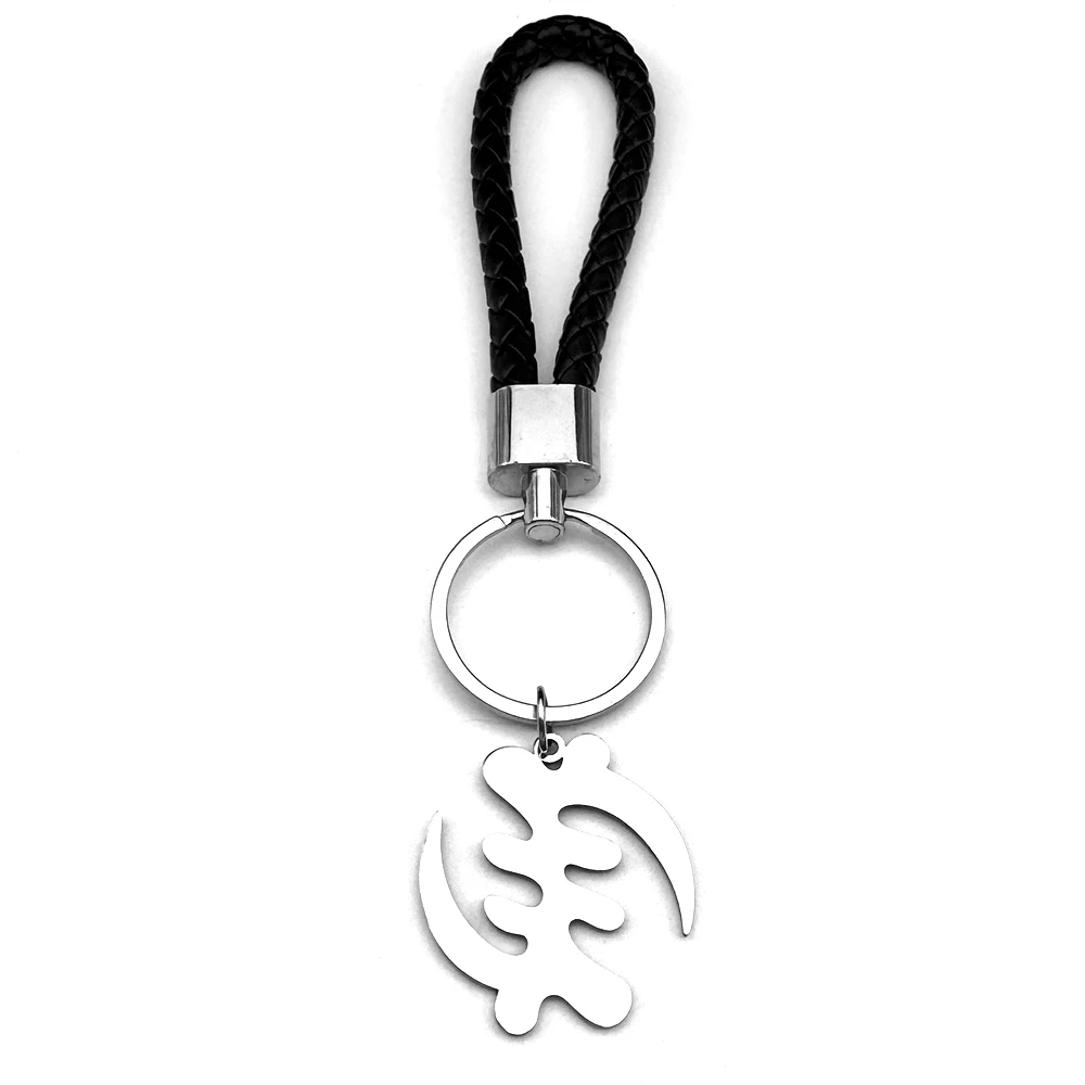 Adinkra Gye Nyame Afrika Symbol Schlüsselanhänger für Frauen Männer Edelstahl Silber Farbe Ghanaian Kabyle Stil Schlüsselanhänger Schmuck – Detail 10