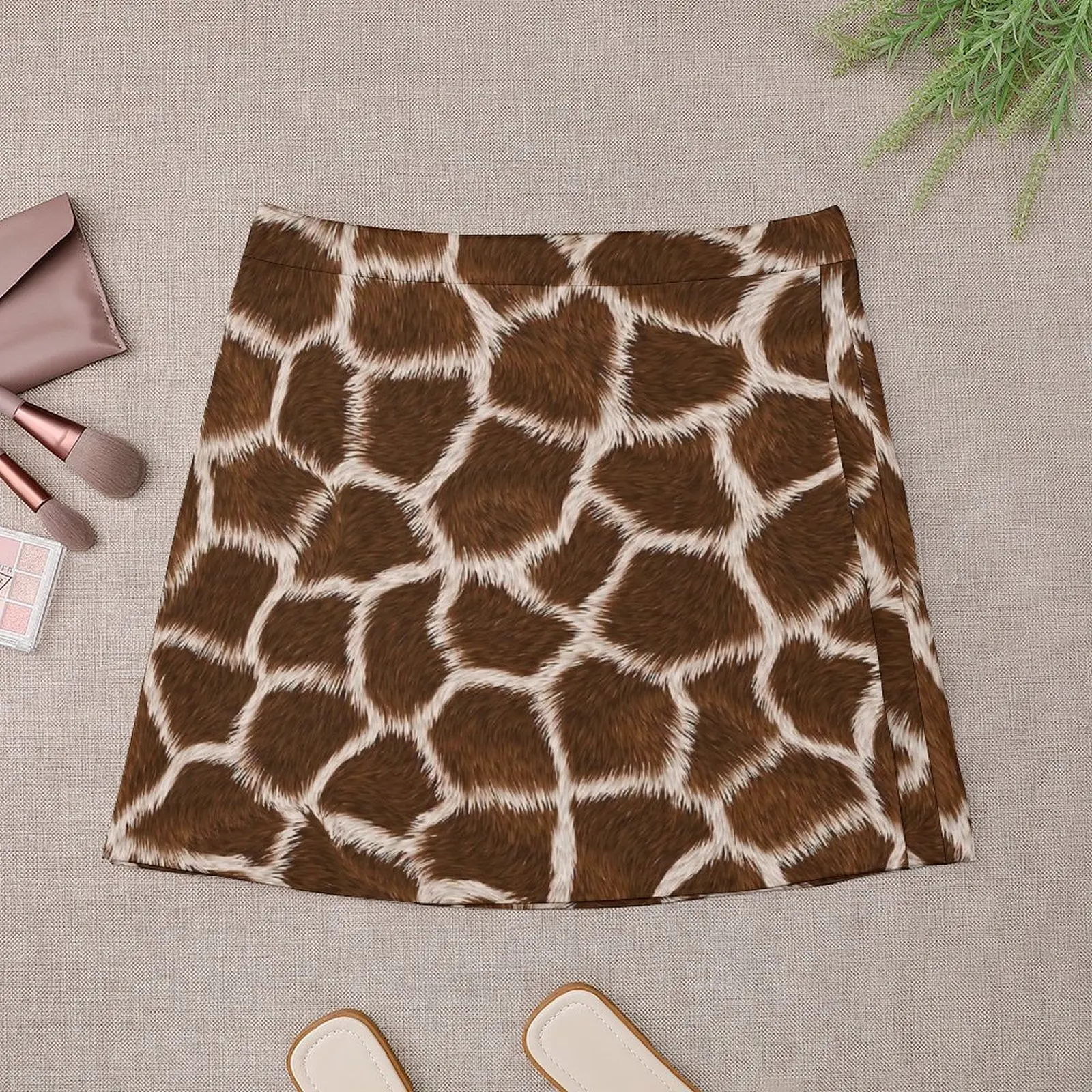 Russet Giraffe Print Skirt Summer Animal Skin Aesthetic Casual A-line Skirts Cute Mini Skirt Female Custom Oversized Bottoms 2