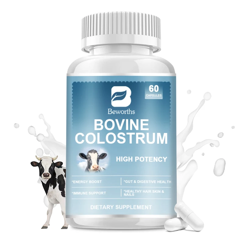 Bovine Colostrum Supplement BEWORTHS Bovine Colostrum 1000mg Capsules Immune Support Gut Digestion Supplement Muscle Health Care