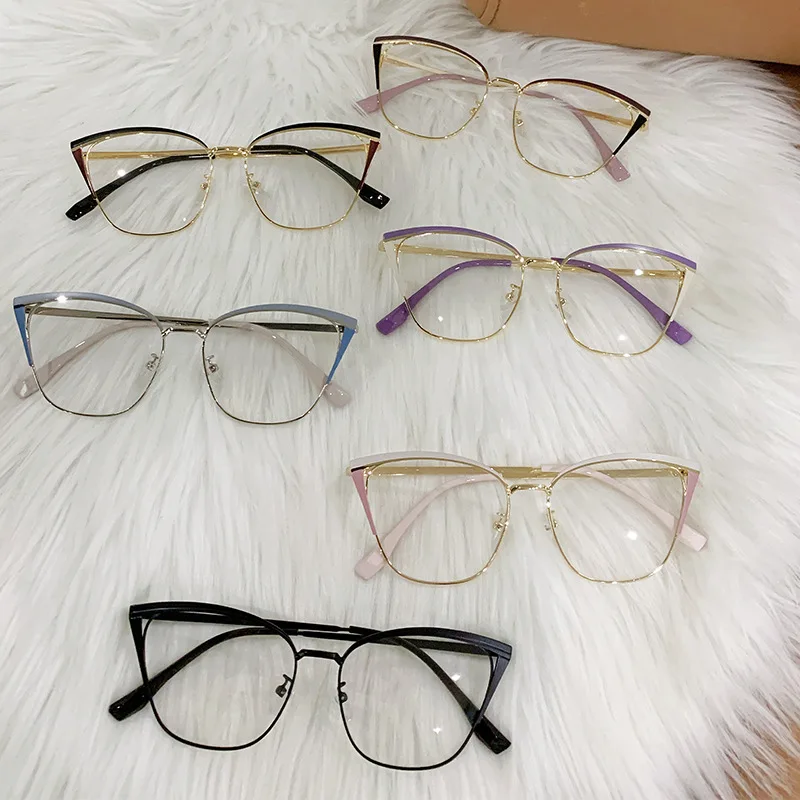 R56771 Mode Cat Eye Aushöhlen Presbyopie Brillen Dioptrie + 0,5 ~ + 3,0 Frauen Neue Metall Farbige Augenbraue Rahmen Lesebrille – Detail 1