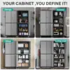 SISESOL Metal Storage Cabinet with Wheels Rolling Garage Tool Cabinet with Lock Gray Metal Shelves Home Office Shop 6