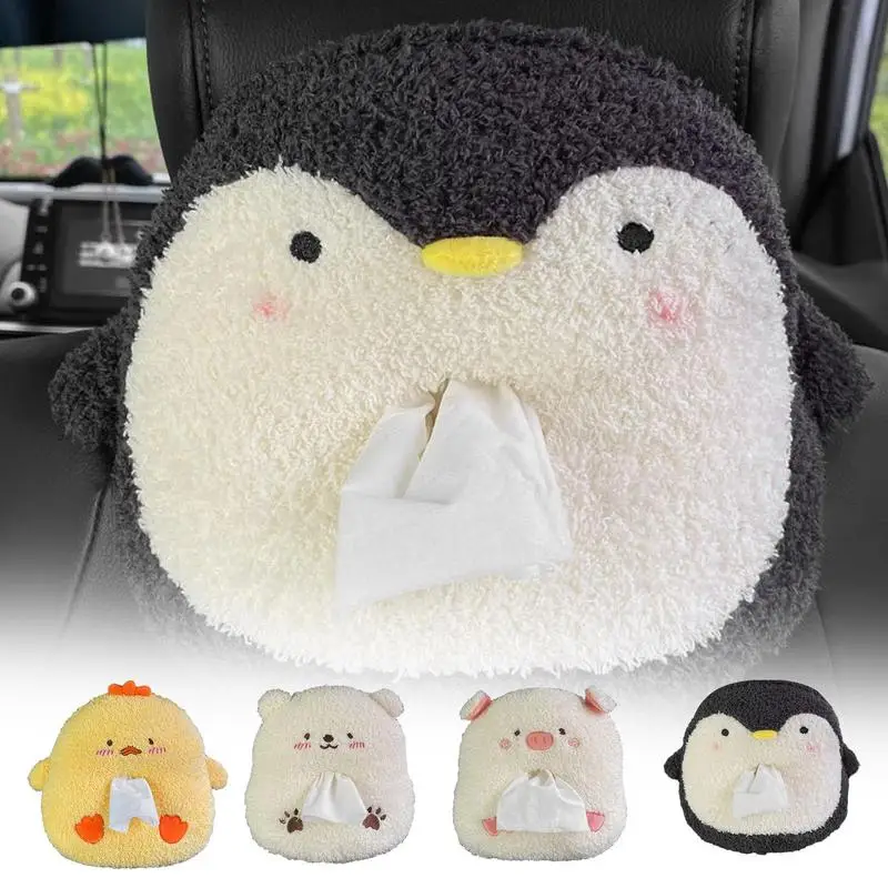 

Car Tissue Bag Multi Function Creative Cute Soft Cartoon Paper Napkin Case Car Hanging Tissue Box Holder for Car Interior Decor