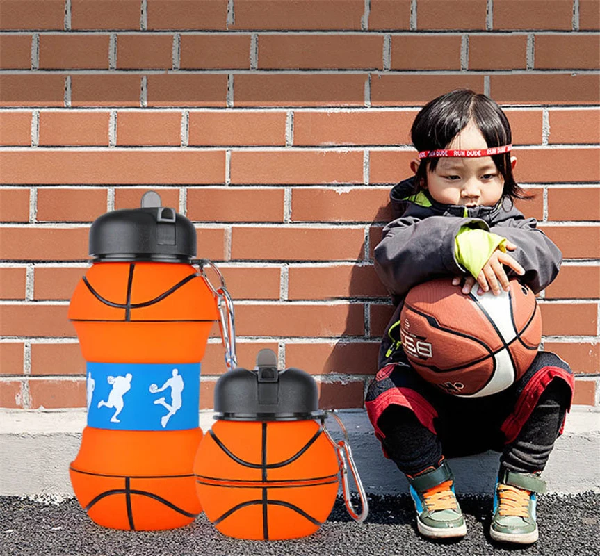 Bouteille d'Eau Pliable en Forme de Ballon de Football pour Enfant, Tasse  en Silicone, Portable, 550ml - AliExpress