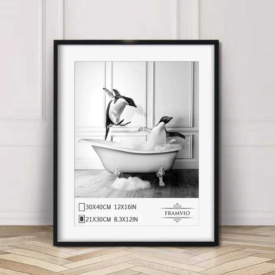 30x40cm 40x50cm Black Picture Photo Frame Aluminum Simple with