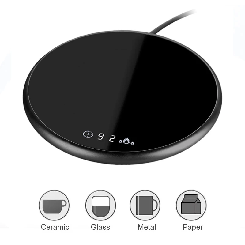 220V Cup Heater Smart Thermostatic Hot Tea Makers 2 Temperature adjustment Heating Coaster Desktop Heater for Coffee Milk Tea