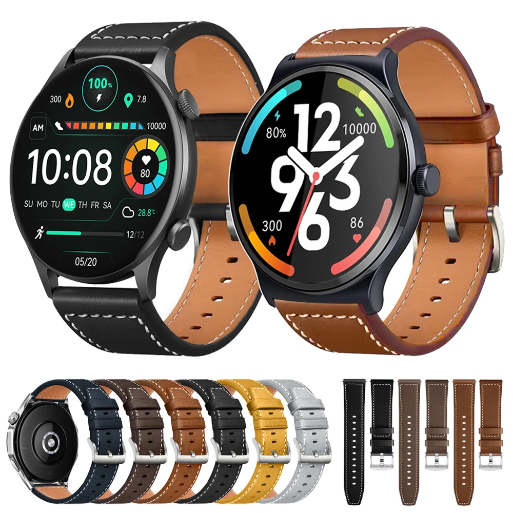 Elegant 20/22mm Leather Watch Strap Bracelet
