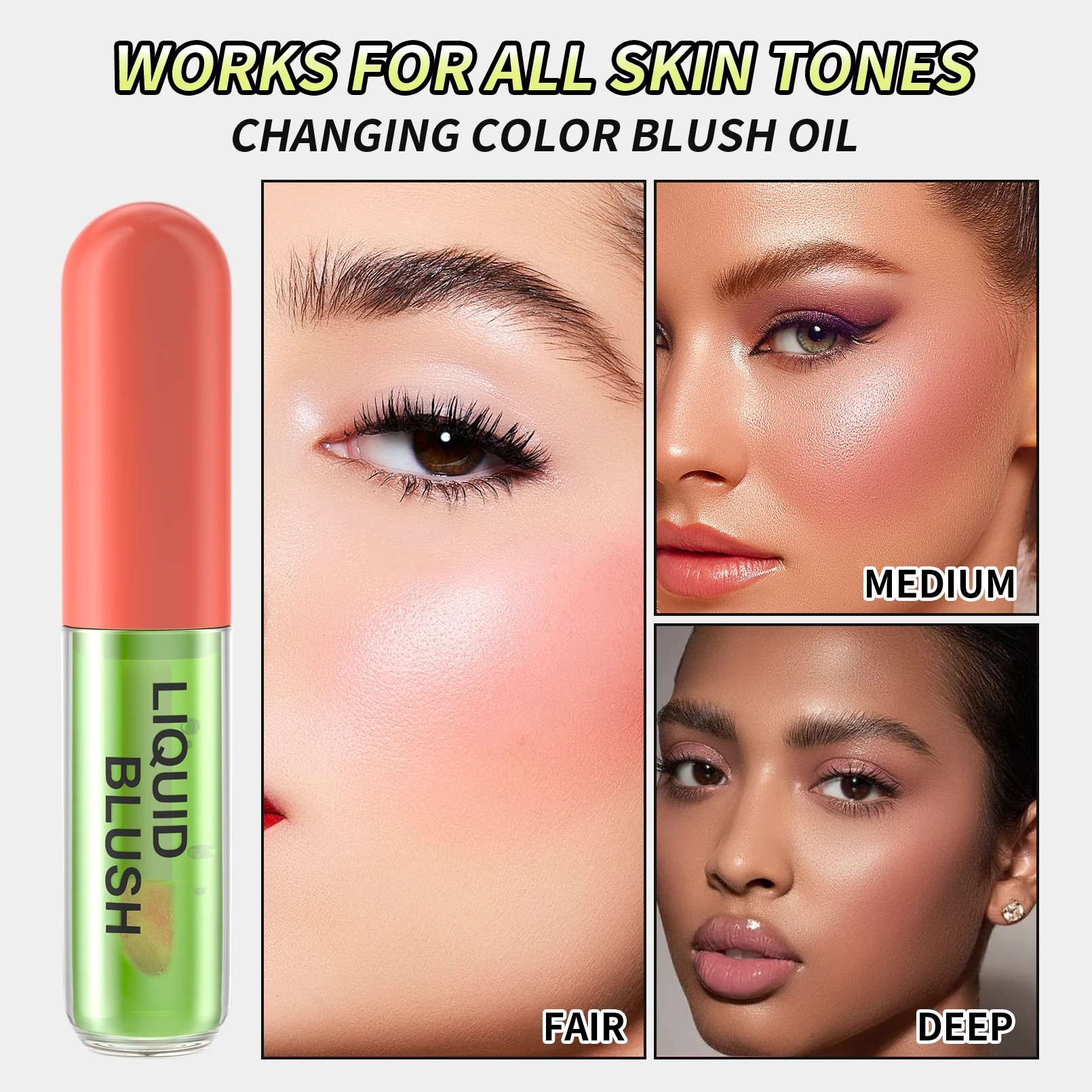 Color Changing Liquid Blush Oil Temperature Face Blusher Gloss Lasting Tinted Cheek Rouge Cosmetic Makeup Waterproof Rouge Oil 5