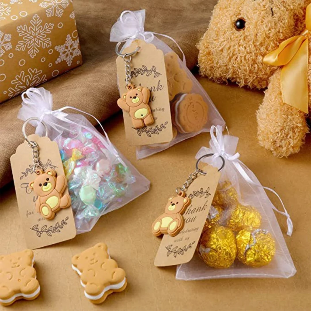 Regalos Invitados Boda Paquete De 12 Llaveros Con Huella De Bebé, Abridor De Botellas Y Decoración Para Baby Shower, Abrebotellas Para Invitados De Boda, Fiesta, Con Bolsas De Organza Y Etiquetas De