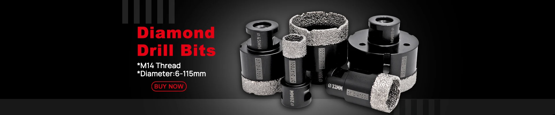 Dt-diatool 68mm Diamant bohrer Bechers äge für Fliesen Marmor Keramik Porzellan m14 Gewinde Diamant bohrkern Bohrlochs äge – Detail 1