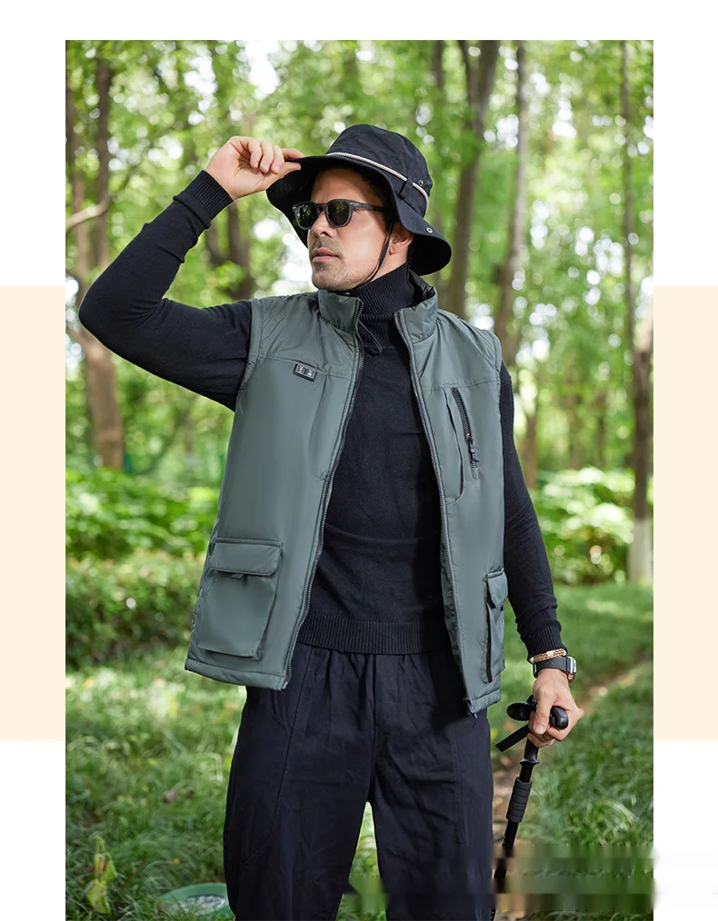 Winter neue elektrische Heizweste Outdoor-Heizweste Dual-Control Elf-Zonen-Herren-Freizeit-Elektroheizweste_voghion.com