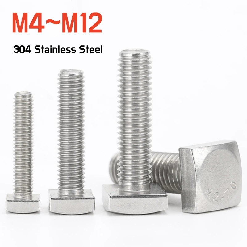1-10Pcs-M4-M5-M6-M8-M10-M12-304-A2-Stainless-Steel-Square-Head-Screws ...