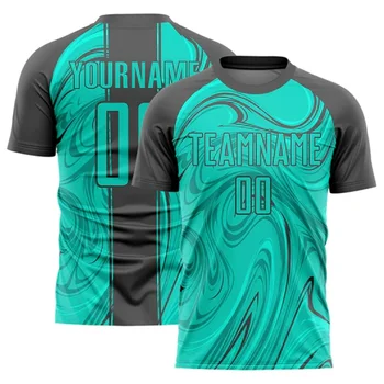 Stampa 3D Nome personalizzato T-shirt da calcio Abbigliamento da uomo Personalità Nome della squadra personalizzato Logo T-shirt a maniche corte Estate Nuova maglietta