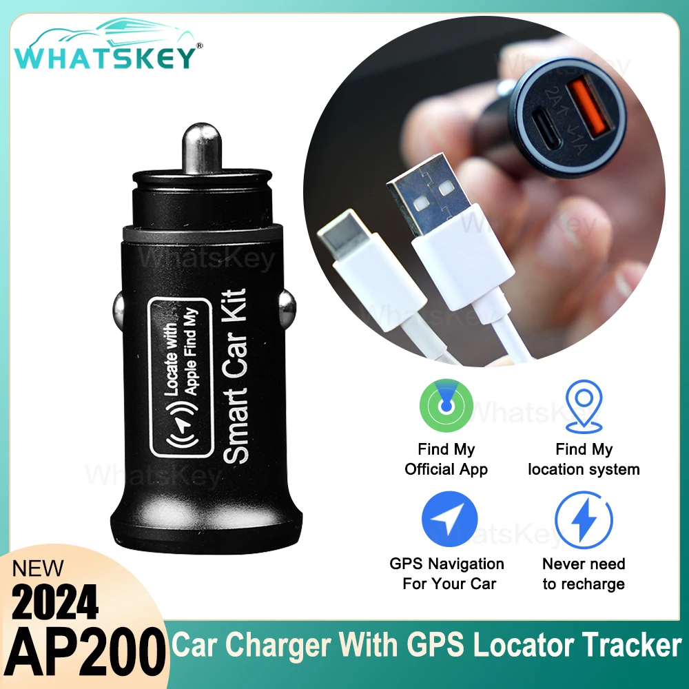 Mini Car Charger GPS Locator Tracker Cigarette Lighter USB Phone Charger  Type C iPhone Find My Apple Official App Vehicle tracki