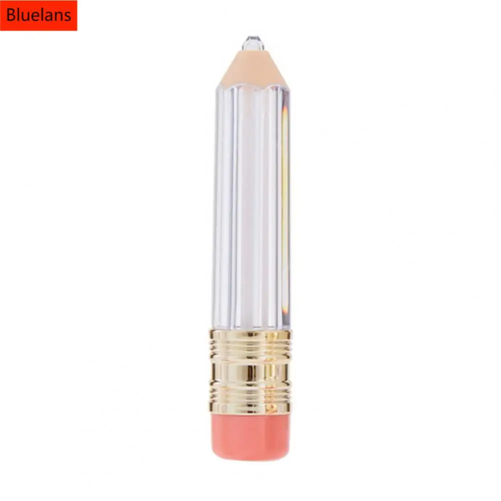 

Lip Balm Container Good Sealing Translucent Pencil Shape with Lip Brush DIY Empty Lip Glaze Dispensing Bottle Home Supply
