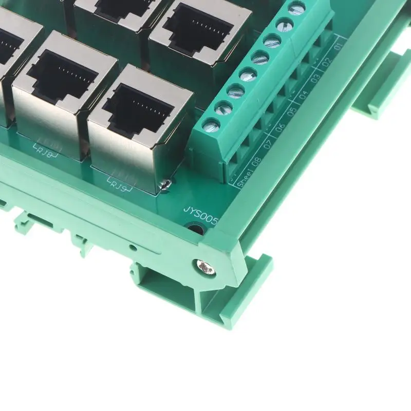Für RJ45 8p8c Ethernet-Port-Klemmenblock-Adapter mit 9 Schraubklemmen und DIN-Schienenmontage-Design für Netzwerkverbindungen. – Detail 18