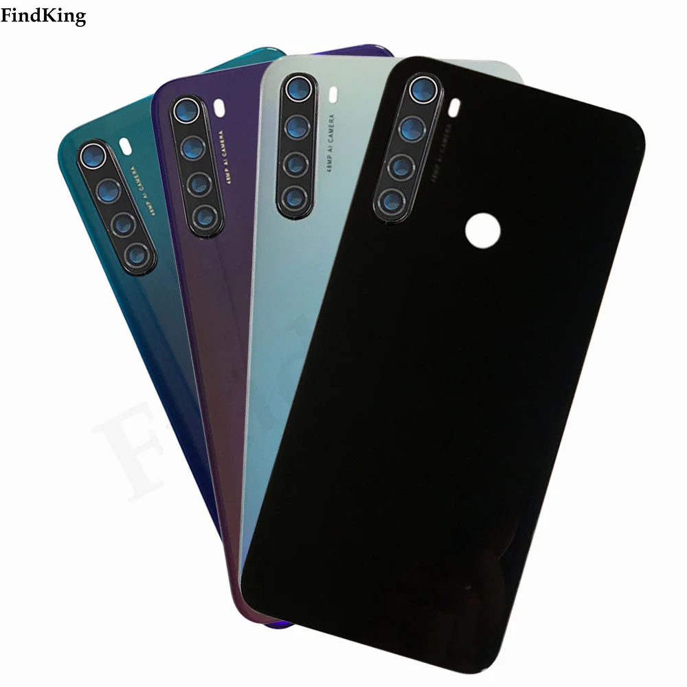 100% New Back Cover For Xiaomi Redmi Note 8 Battery Cover Rear Glass Battery Door Housing Case Cover With Lens