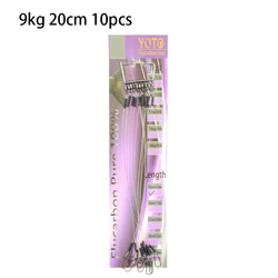 Premium YOTO Fluorocarbon Fishing Line with Rolling Swivel and Quick Lock (7-18kg Capacity) (9kg20cm-10pcs)