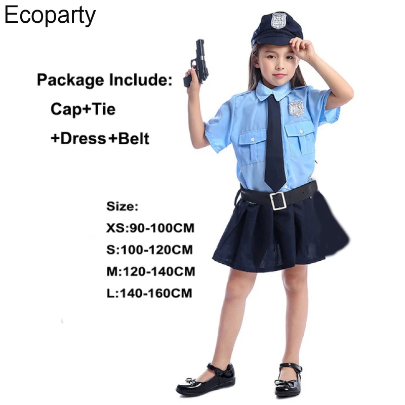 Tiny Cop Śliczne Dziewczyny Kostium Karnawałowy Lub Halloweenowy Dla Dzieci Cosplay Mundur Policyjny Przebranie Fajne Przebranie Odzież Anime