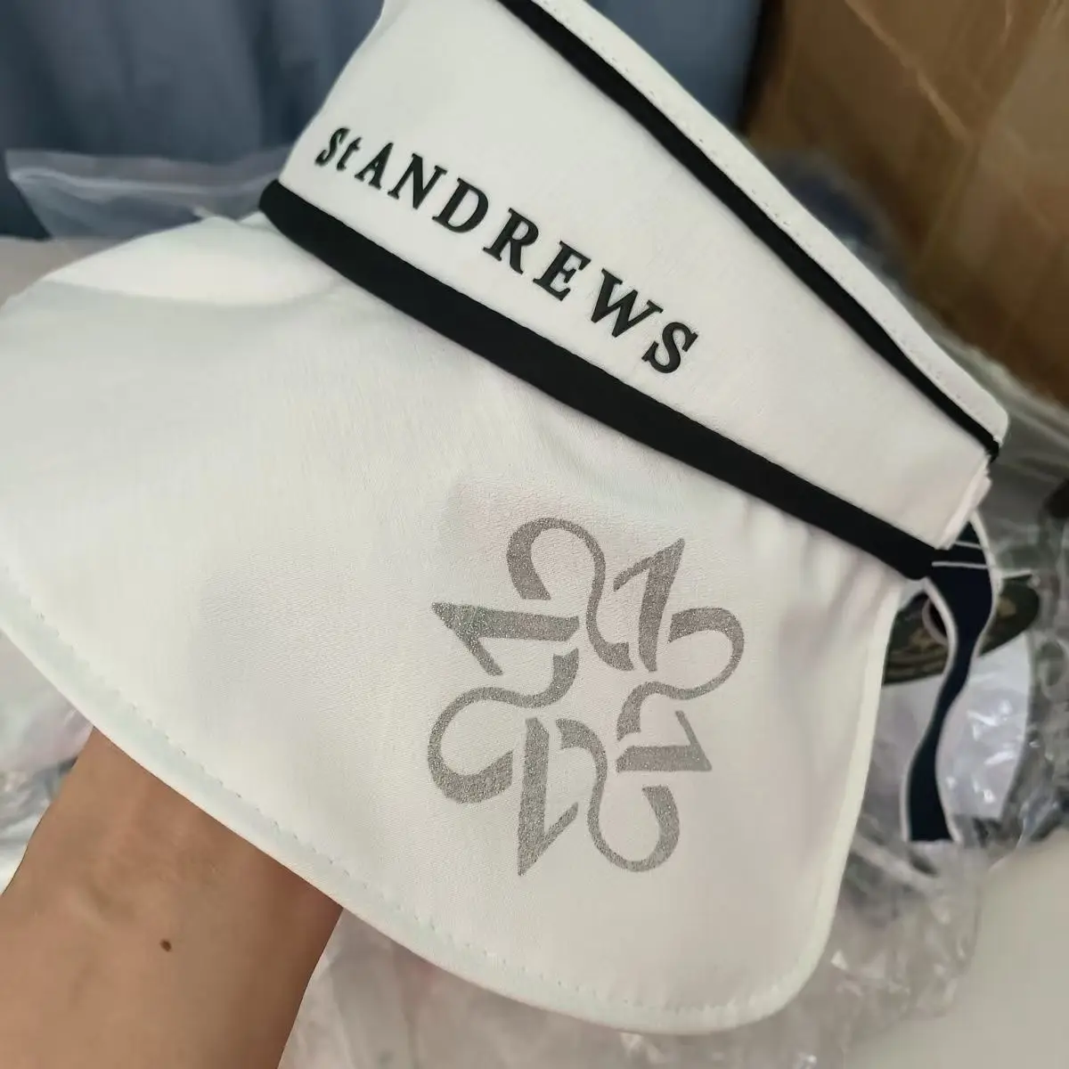 ST ANDREWS 2024 New Women's Golf Cap Outdoor Sports Shade Sun Protection Removable Ribbon Empty Top Cap 4