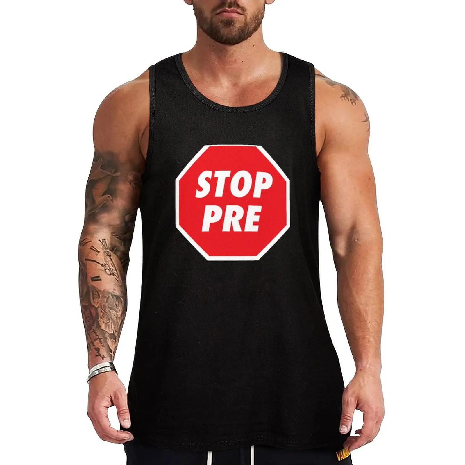 

New Stop Pre Tank Top Men's t shirt anime top