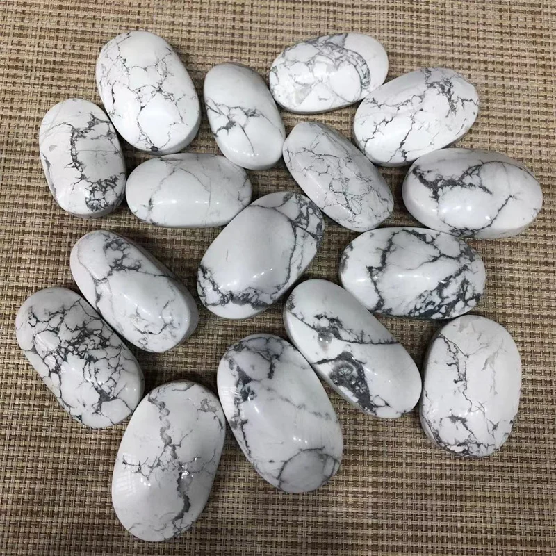 

Natural Gems Quartz Crystal Howlite Palm Stones Polished Massage Healing Gemstones Reiki Decoration For Sale