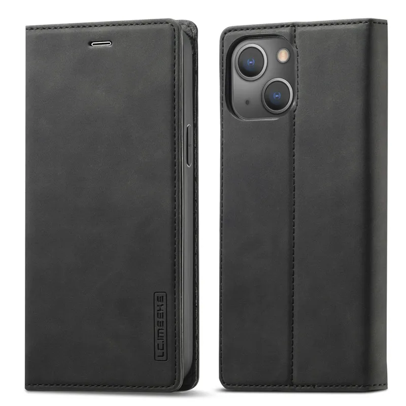 

New Flip Pu Leather Case For iPhone 12 13 14 Plus 15 Pro Max Card Slot Wallet Cover Protective Shell