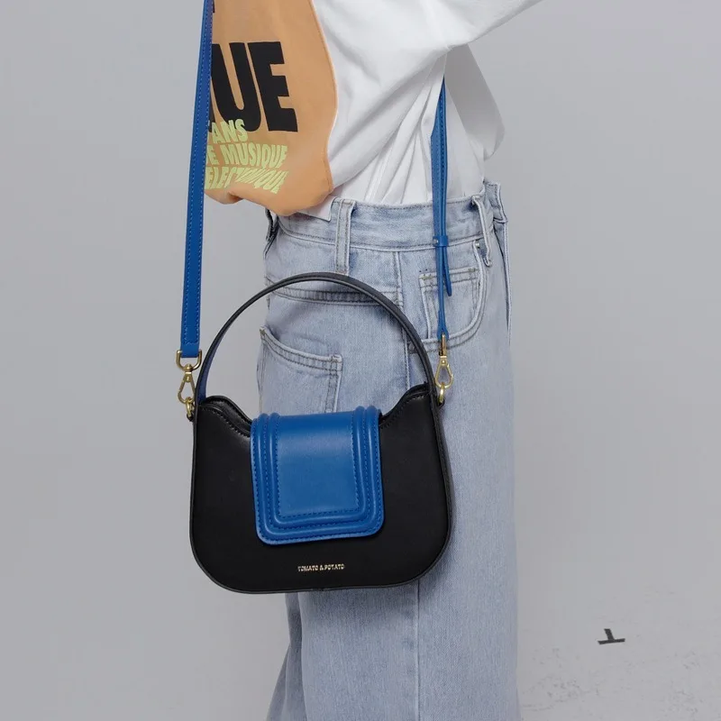 New Fashion Small Bag Versatile Crossbody Bags Advanced Contrast Color Women's Bag Ins Design Shoulder Bag Handbag сумка женская