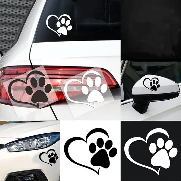 

Car Sticker Lovely Love The Dog Paw Print Funny Sticker Decal Motorcycle Car Styling Vinyl Stickers Waterproof,14*12cm