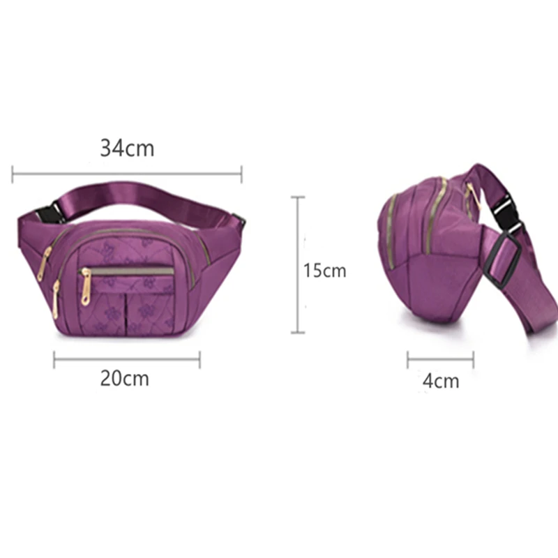 Women's waist bag Oxford Cloth Waterproof Belt Bags Designer Crossbody Chest Bag Female Fashion Fanny Pack Banana Hip Purse