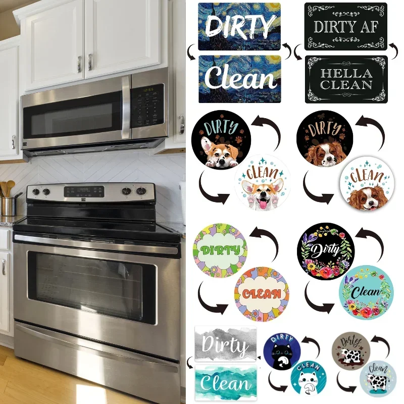 Dishwasher Magnet Clean Dirty Sign Stickers